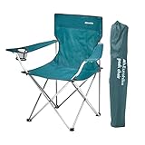 Eurohike Peak Folding Chair with Drinks Holder & Arm Rests for Adults & Kids, Lightweight, Portable, Compact, Ideal for Camping, Festivals, Picnics, Beach & Outdoor Events (Teal)