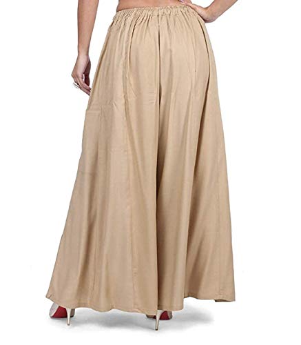 Image of TNQ Full Flared Cotton Palazzo Pants || Gold Print Printed Sharara Garara || Ethnic Or Casual Wear