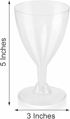 Miniatura 3 de Efavormart - Juego de copas de vino desechables de plástico transparente de 12 a 6 onzas con tallo hueco para bodas, cumpleaños, fiestas,
