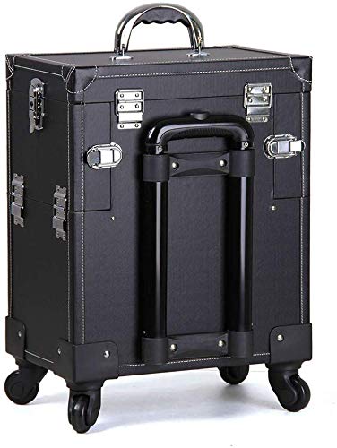 BYCDD Trolley Kosmetikkoffer Schminkkoffer, Aluminium Multikoffer Etagenkoffer mit 360° Rollen Make-up Koffer Beauty… – Bild 4