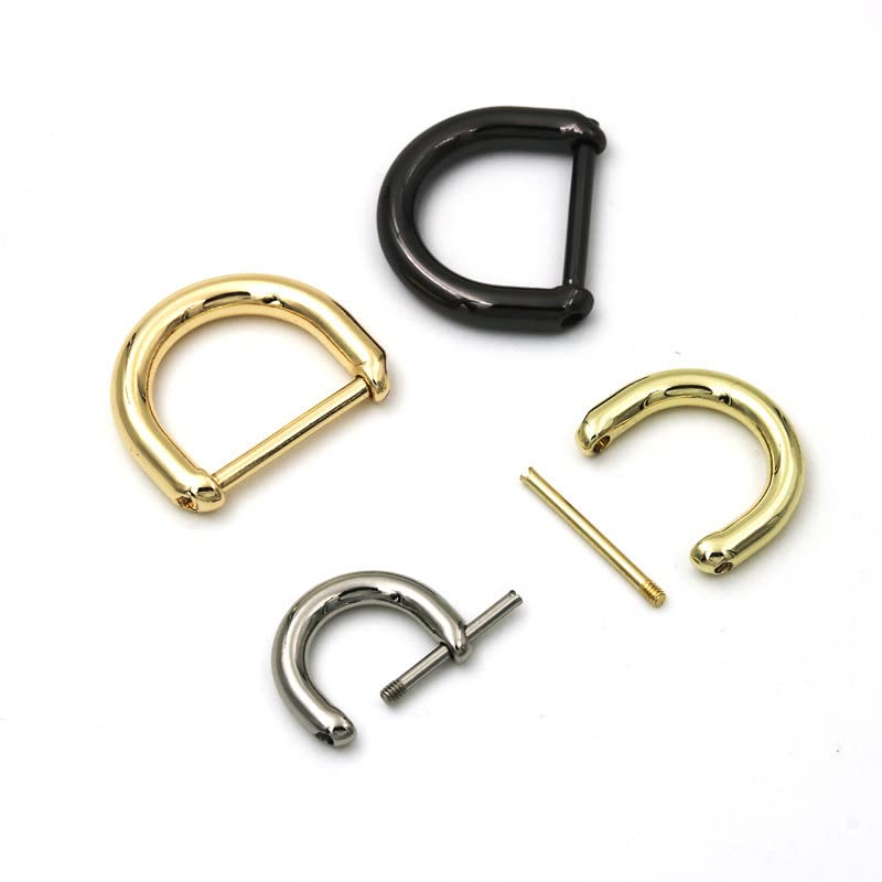 Fibbie ad anello in metallo, 5/10 pezzi ID13/16/20/25mm Borse con fibbia ad anello in metallo D Anello Vite Sostituisci gancio for appendere Decorazioni for bagagli fai da te Fibbie Parti hardware-10
