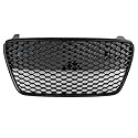 TOPOLVLCKC Kompatibel mit Audi Für R8 V8 V10 2007-2016 Silber SCHWARZ Front Grill Einsatz Wichtigsten Bar Glanz Black-out Grille Kühlergrill Vorne der Mitte