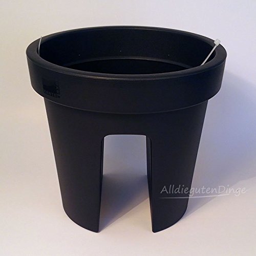 LISSEK Balkon-Blumentopf 3er Set – Weiß/Schwarz, ø 28 Cm, Höhe 25 Cm Inkl. Kabelbinder