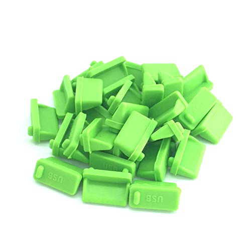 SpeedDa Rubber USB A Type Female Anti Dust Cover Protector Plugs Stopper Cover 26 Pcs Green