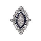 Cutesmile Antique Edwardian Silver Filled Blue Sapphire CZ Crystal Eye-Shape Ring Band (7)