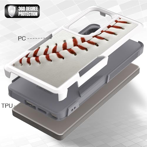 Candykisscase for S25 Ultra, Baseball Sports Pattern Shock-Absorption Hard PC and Inner Silicone Hybrid Dual Layer Armor Defender Case for Samsung Galaxy S25 Ultra - image 4