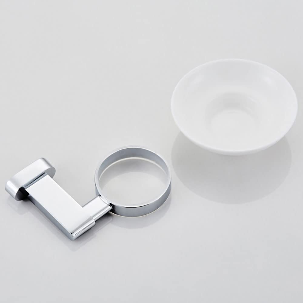 jabonera de Pared， Jabonera de Pared con Plato Redondo de cerámica, Cesta de jabón cromada for baño y Cocina, de latón.
