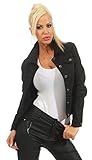 Farbe: schwarz Fashion4Young 11287 Damen Jeansjacke Damenjacke Jeans Jacke Kurze Jacke Nieten schwarz (M=38, schwarz)