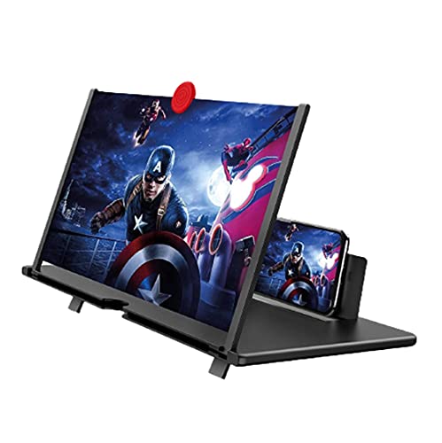 TechKing Newest 3D Screen Magnifier for Cell Phone, Phone Screen Enlarger, Mobile Phone 3D Magnifier Projector Screen Zooms 3-4 Times for Movies Videos Foldable Phone Stand