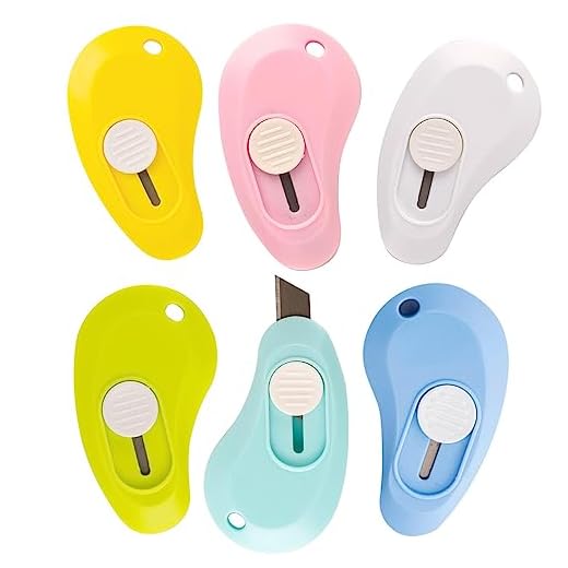 AWAVM 6 mini cuchillos de arte, corte de papel, cuchillos de arte telescópicos portátiles, apertura de letras y cuchillos de corte de papel, papelería, oficina