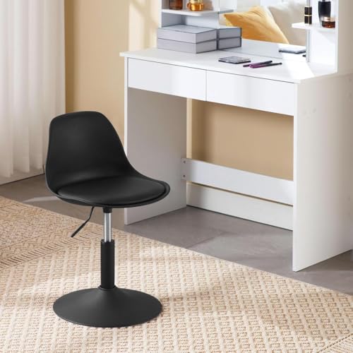 Image of Css Furniture Adjustable Height Stool (14-18 inches) - Multi-Purpose Red Metal Stool for Kitchen, Office, Doctor, Cafeteria, and Small Counter Use - Heavy Duty, Modern Design, 1 Pc (B Black)