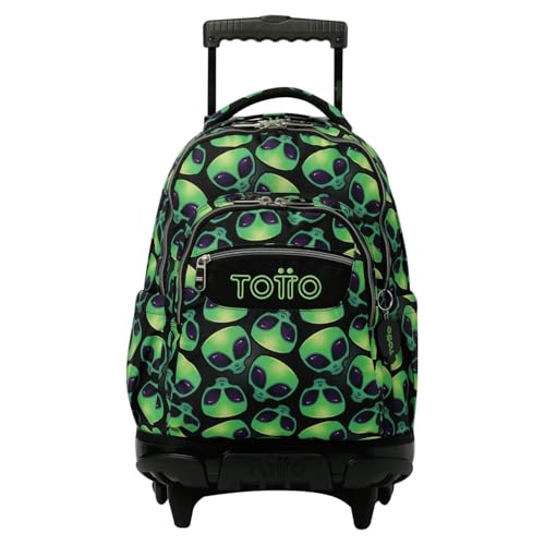 TOTTO   Mochila Escolar con Ruedas, Modelo Renglones, Capacidad 26,21 Litros, Bolsillo para PC 14