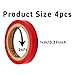 Klyeola 4 Rolls 26Ft Grip Finishing Tape, PVC Racket Grip Tape, Durable Sticky Seal for Tennis, Badminton, Pickleball, Squash Racquet, Anti-Slip Racket Accessories (Red)