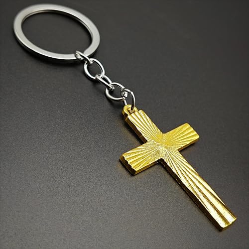 Image of Stainless Steel Christian Cross Keychain, Rust-Proof for Men /Women, Ideal Gift for Baptism /Christmas /Church