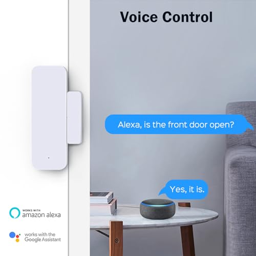 Image of SENCKIT WiFi Door Sensor Window Detector: Smart Window Contact Sensor, Wireless Magnetic Door Open Detector with Free Notification Alerts, Compatible with Alexa Google Assistant (1-Pack)