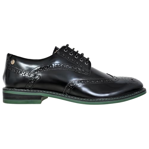 Image of Hx London Brush-Off Leather Men Brogues Formal Derby Shoes
