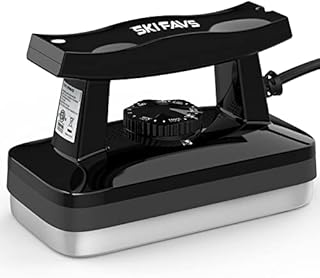 Skifavs Ski Wax Iron - Snowboard Waxing Iron 110V 800W with 12mm Base Plate and Tuned Tuning Thermostat High Adjustable Temperature Control Accuracy for All Waxes - Black
