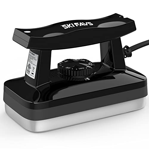 Skifavs Ski Wax Iron - Snowboard Waxing Iron 110V 800W with 12mm Base Plate and Tuned Tuning Thermostat High Adjustable Temperature Control Accuracy for All Waxes - Black