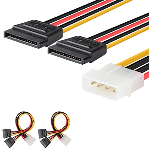 JacobsParts 5-Pack Molex To SATA Power Cable Splitter - 8 Inch 18AWG Extension Adapters