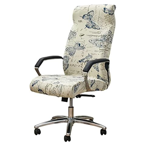 Stretch Computer Office Chair Cover, Universal Printed Washable Removable Spandex Rotating Boss Chair Slipcovers Soft Desk Chair Seat Protector for Dogs Cats Pets-E-large Cover