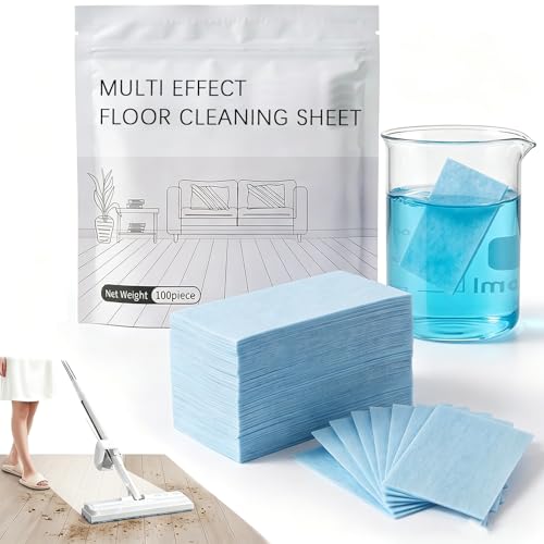 100pcs Multi-Surface Floor Cleaning Tablets Multiple Effect The Floor Clean Water Soluble Floor Cleaner for Mopping for Hardwood Laminate Floors Wall Tiles Glass (Blue)