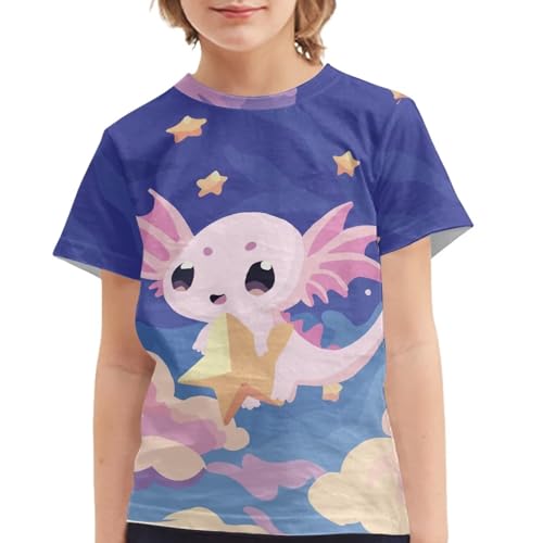 Image of JEOCODY Boys Girls Graphic Tees Funny 3D Printed Short Sleeve T-Shirts 3-16T
