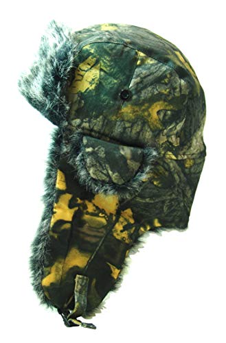 Furocity Hats 100% Polyester Fur Leafy Camo Trapper Hat - Autumn