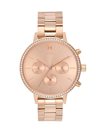 Image of MVMT Nova Qtz Multifunction Rose Gold Round Dial Women's Watch|Ionic Plated Rose Gold Steel Material|Gold Color Band - 28000397-D