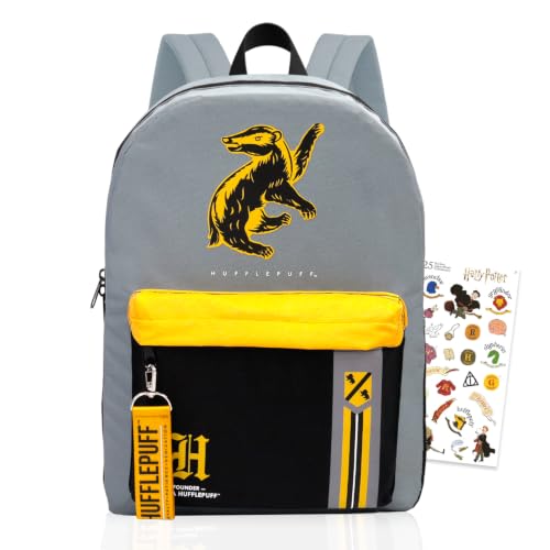 Harry Potter Mochila para escola com bolsa de livros Lufa-Lufa de 40 cm + mais