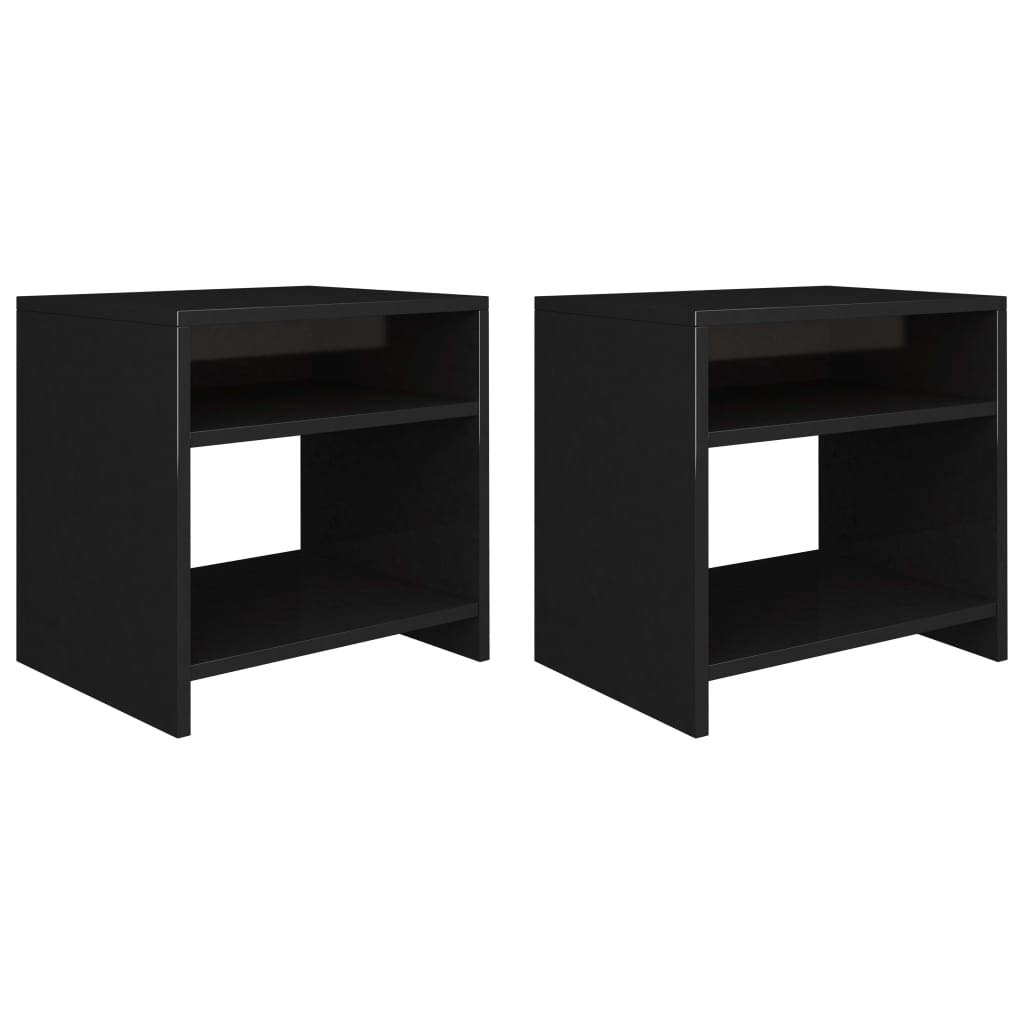 Vidaxl 2x Bedside Cabinets With Open Compartment 1 Shelf Bedroom Telephone Stand End Couch Table Nightstand High Gloss Black 40x30x40cm Chipboard Buy Online In Bermuda Missing Category Value Products In