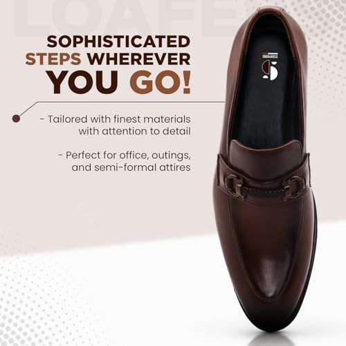 Image of STANPHORD Mens Apex Formal Shoes | Office Wear Lightweight Stylish Slip on Loafers | Basic Classic Shoes | Everyday Wear