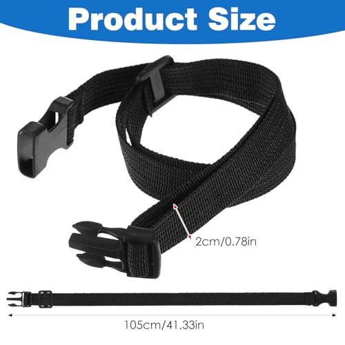 4 Pcs Black Nylon Strap Utility Straps with Quick Release Buckles, Backpack Accessory Adjustable Fixed Belt for Hiking Traveling Camping Outdoor Sports (Black, 0.78" Width, 41.33" Length)2