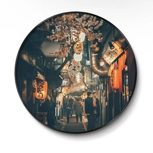 アートパネル アートボード ポスター 丸型アルミ合金フレーム 玄関 壁画 壁飾り 和風 和柄 富士山 神奈川沖浪裏 桜と鳥居 浮世絵 装飾画 床の間 掛け物 部屋飾り 飾り絵 油絵 ソファの背景画 インテリア 現代 モダン リビングルーム レストラン 玄関