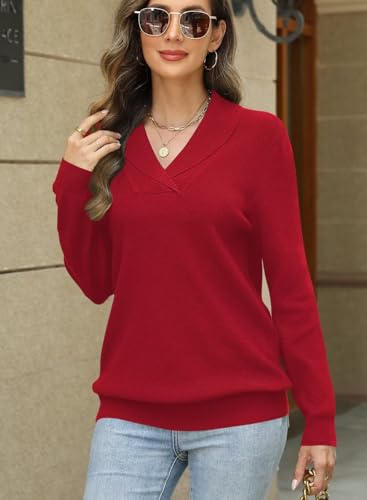 Image of JOCAFIYE Sweaters for Women Casual Long Sleeve V Neck Lightweight Hollow Out Pullover Sweater Tops