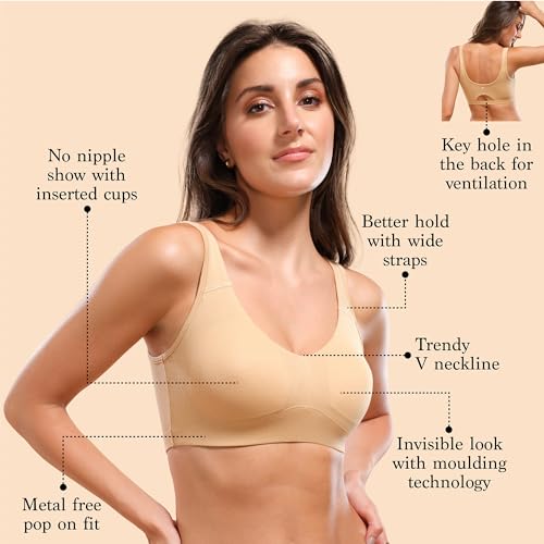 Enamor A106 Cotton Lounge Slip-on Bra for Women- Full Coverage, Padded and Wirefree - Image 3