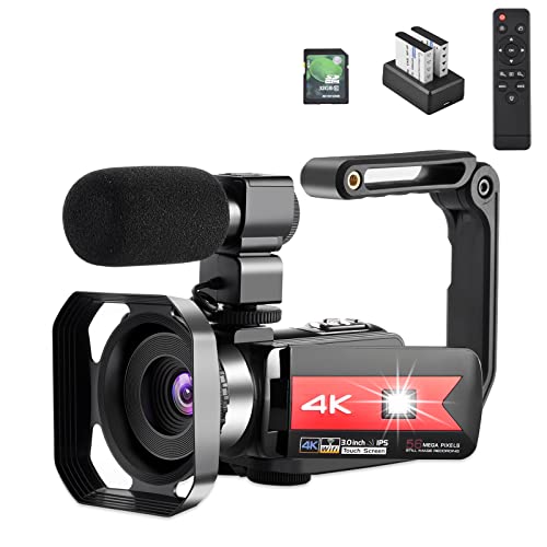 OIEXI Video Camera 4K Camcorder Vlog Camera for YouTube, HD Digital Camera with 16X Digital Zoom and Night Vision, Video Recorde