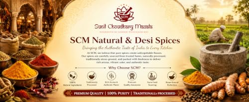 Image of SCM Natural & Desi Turmeric Powder, 100% Pure Haldi, Stone Ground, Sun Dried, High Aroma,250g