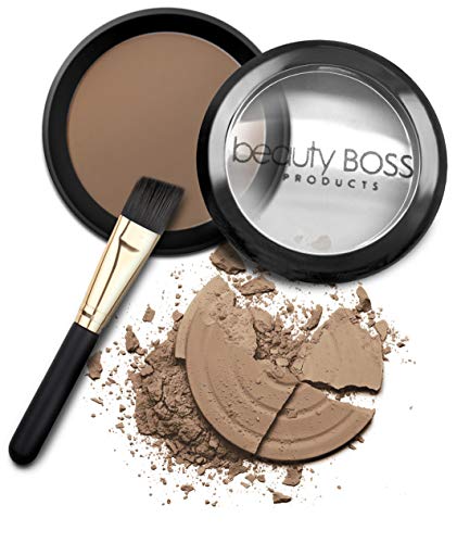Eyebrow Powder Medium Brown - Natural Fill-in Eyebrow Makeup - Brow Powder Water Resistant Includes Small Brush