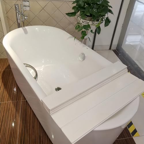 VAVAQQSE 67x27.5 Inch Bathtub Cover for Tub,Keep Heat Foldable PVC Bath Tub Cover Shutter Bathtub Cover Lid