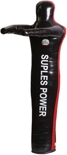 Suples Dummy - Vinilo de potencia (tocón) (L, 78-85 libras, 68 pulgadas) (lucha, grappling, MMA, jiu Jitsu, Judo, BJJ, lanzas) Negro -,Rojo -