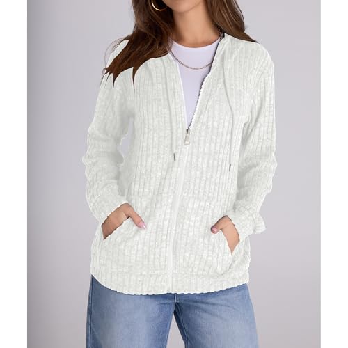 Image of Witsmile Zip Up Hoodie Women Oversized Sweatshirt Long Sleeve 2026 Fall Outfit Lightweight Jackets Workout Clothes
