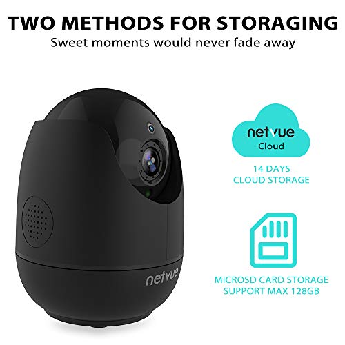 WiFi Baby Monitor, 1080P Wireless Security Camera 2 Way Audio and Night Vision, Motion Tracker, Compatible with Alexa Echo Show, Indoor Surveillance Camera with Cloud Storage for Baby/Dog/Cat (Black) - Thumbnail 6