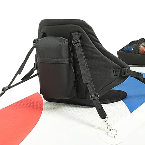 Genérico Asiento de Kayak,Silla de Barco Acolchada Ajustable | Asiento Ajustable Impermeable con Bolsa de Almacenamiento para Adultos en Camping Pícnic Pesca al Aire Libre