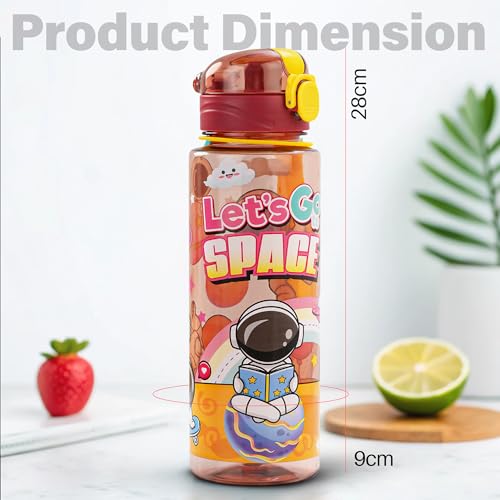 Image of BAYBEE Space 700ml Sipper Bottle for Kids, Anti-Spill Sippy Water Bottle- BPA Free |Sippy Cup, Baby Bottle Sippers | Sipper Water Bottle for Kids Infants & Toddlers 6 Months to 9 Years (Orange)