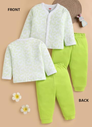 Image of LuvLap Baby Boys & Girls Regular Fit 100% Cotton Half Sleeves Jhabla & Shorts Set Pack of 2