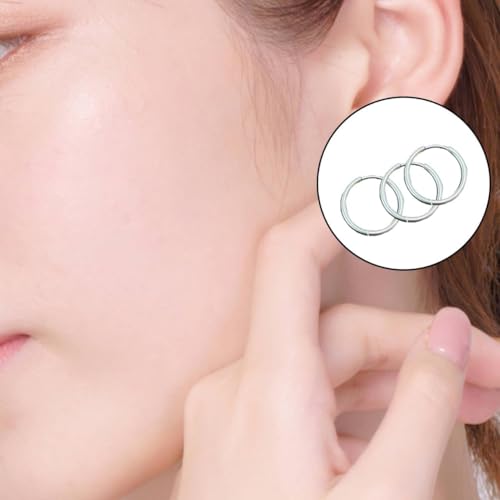 10Pairs Titanium Earrings Stainless Steel Hoop Earrings Set, 8mm to 16mm Small Huggie Hoops for Women and Men, Cartilage and Ear Piercing Jewelry(Gold, Sliver)4