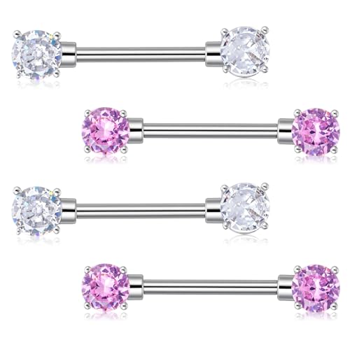 Josojoou 14G Stainless Steel Nipple & Tongue Ring Set (16mm)