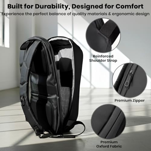 Image of COMPX Hardshell Laptop Backpack Bag for Man & Women 15L Fit for 15.6 inch Laptop Daypack Compact Bagpack Waterproof, Anti-Theft 3 Pin Lock, Padded Shoulder Straps, 180 Flat-open for Casual Office College