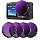 K&F Concept ND Filtersets, Push-in Filter ND8, ND16, ND32, ND64 Filter kompatibel mit DJI Osmo Action 5 PRO/Action 4, Graufilter Actionkamera Zubehör Polarisierende Neutral Density HD Glass
