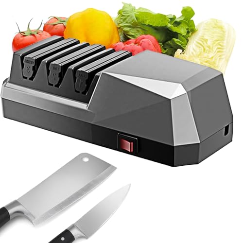 Afilatrice Elettrica Per Coltelli, Strumento Di Affilamento A 3 Fasi Con Abrasivi Diamanti, Afilatrice Elettrica Professionale Per Coltelli Da Cucina, Cultivi Da Cuoco, Cultivi A Denti, Forci